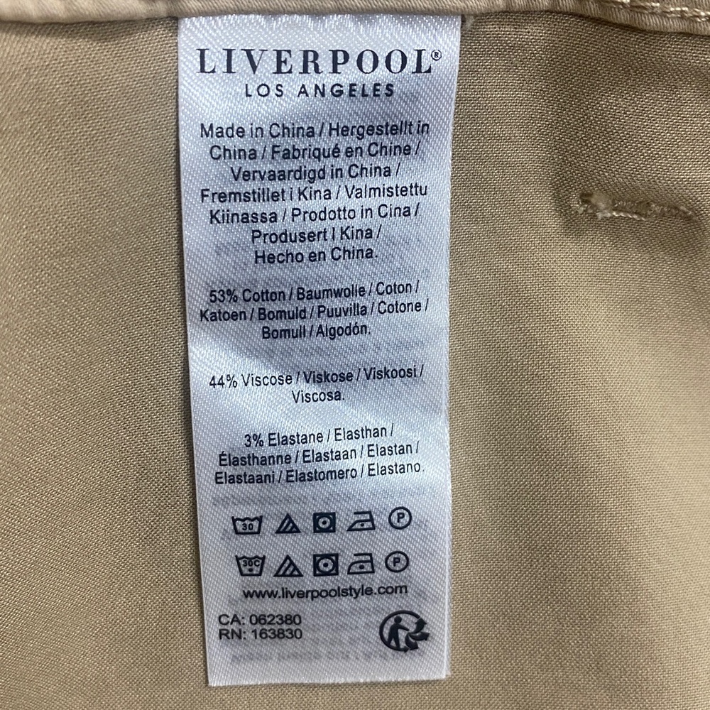 LIVERPOOL Relaxed-fit Cropped Khaki Pants Women's Size 14/32 - Picture 10 of 10